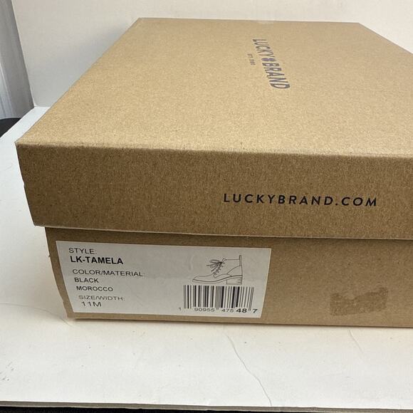 Lucky Brand Womens Shoe Tamela Ankle Boot Lace Up Booties Black Morocco 11 M NWB - Picture 9 of 10